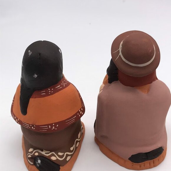 Peruvian Handmade Pottery Nativity Clay Set 8 pcs Christmas Decor (3" Tall Each) - Picture 3 of 9